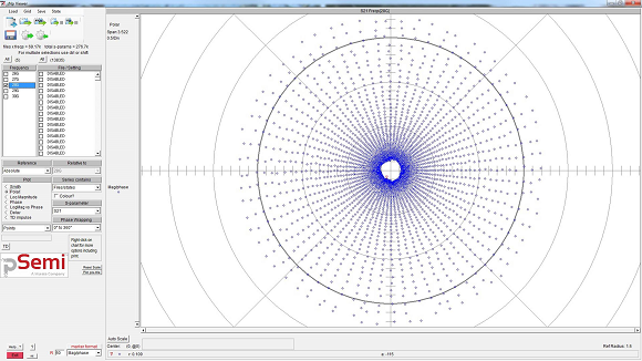 Example of an sNp Polar Plot. This LUT feature can be especially useful for 5G beamforming or for any other device where a phase and/or amplitude LUT is required.